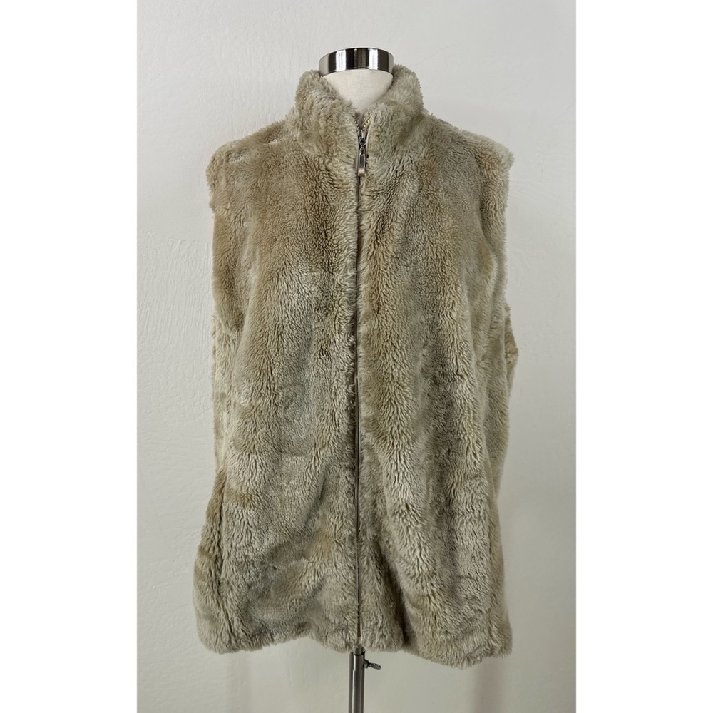 Coldwater Creek Faux Fur Zip Up Vest